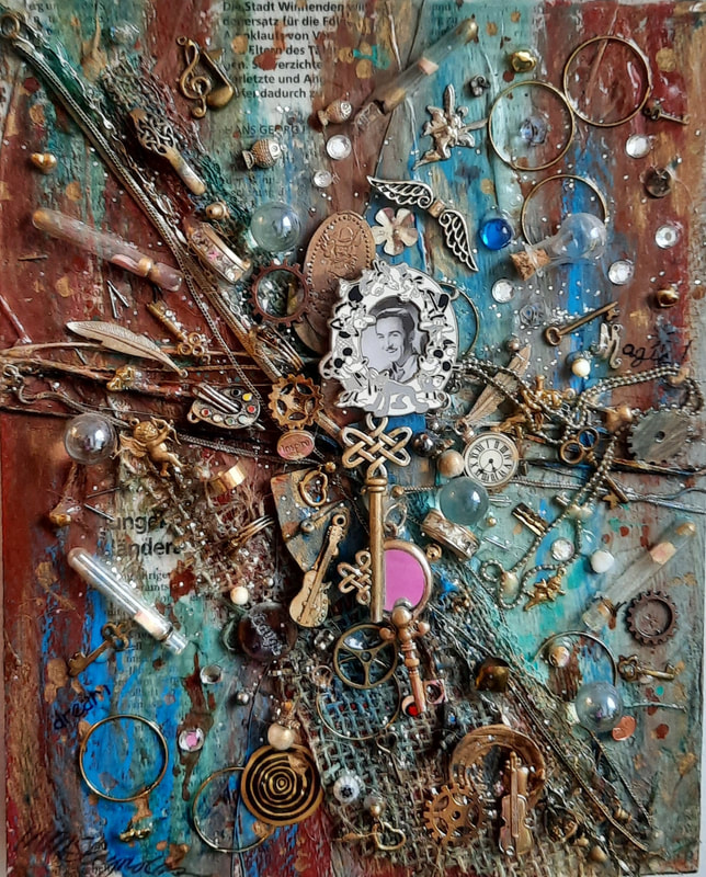 Mixed media wall hanging